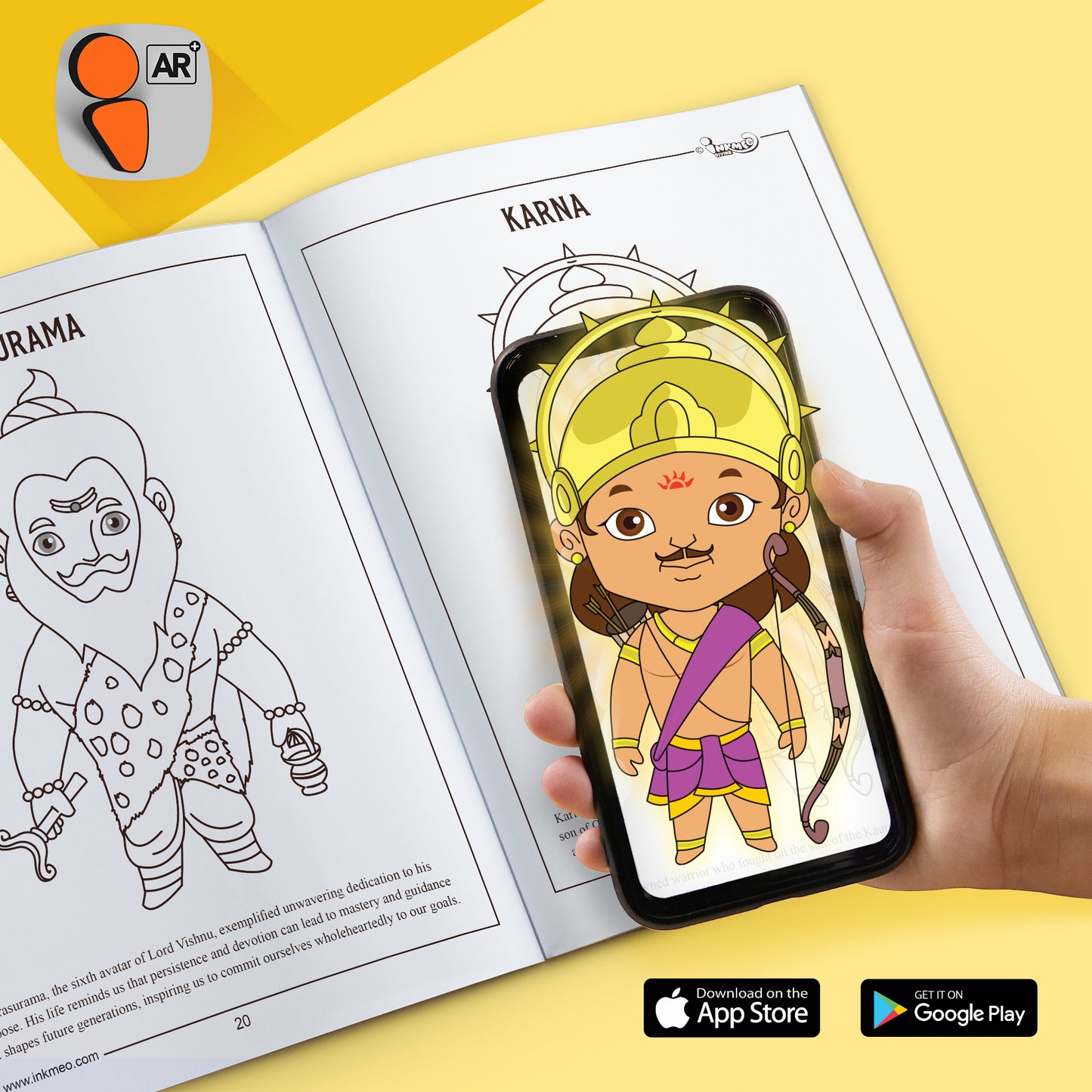 Characters of Mahabharata Colouring Book  | AR Enabled