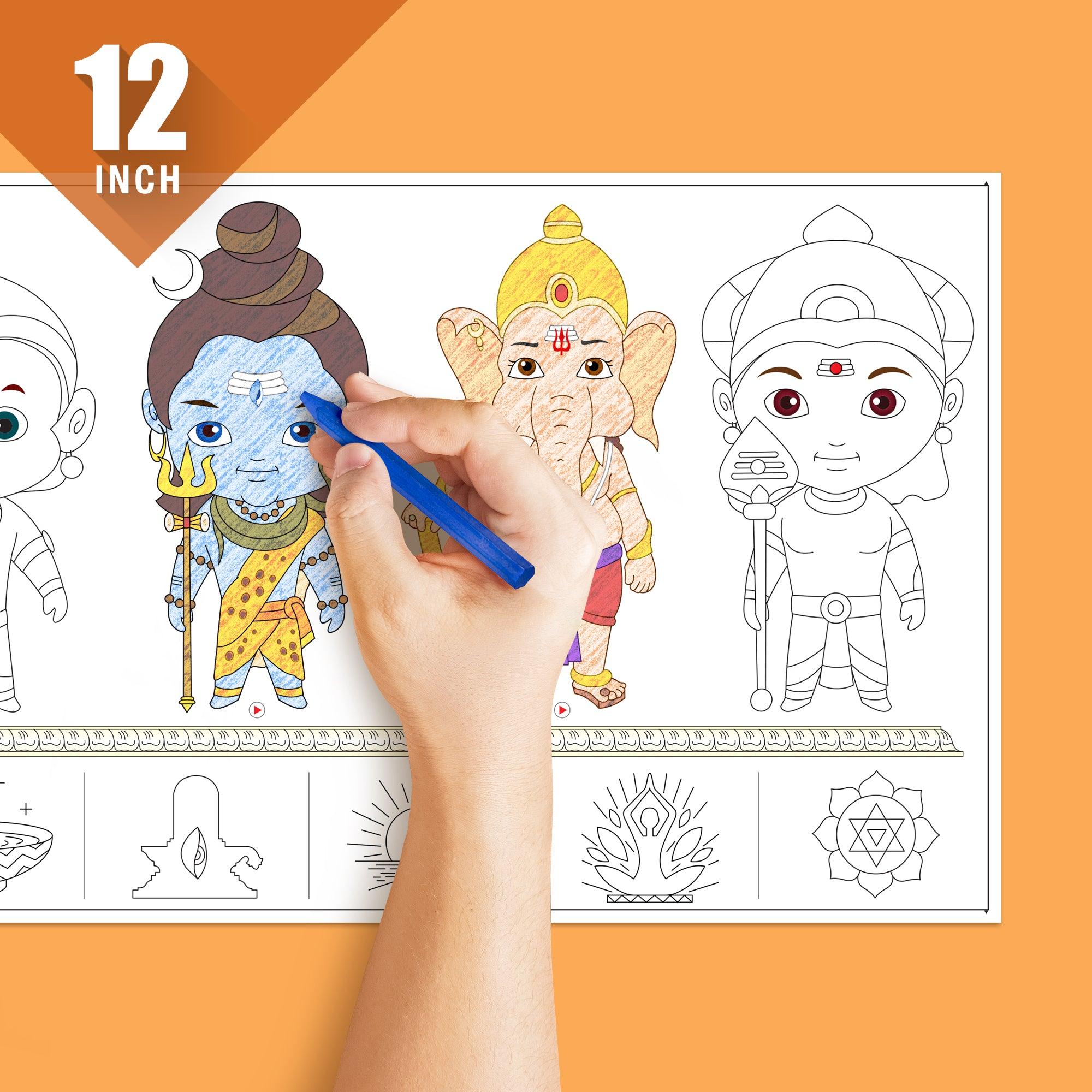 Pencils Hanuman ji pencil colour drawing, Size: 20 24